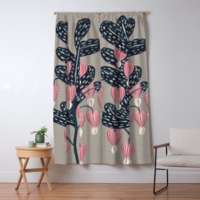 Bleeding Heart Flower Drawing Window Curtain Gallery Image 5