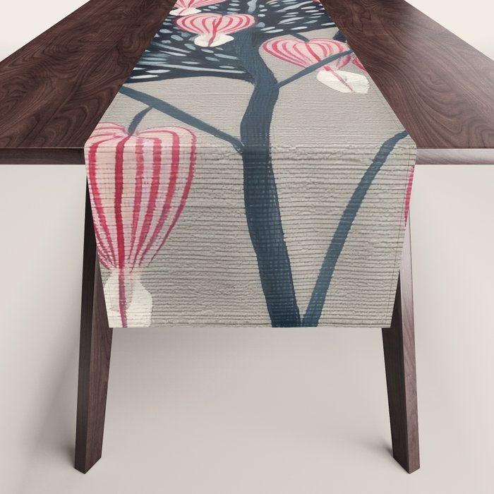 Bleeding Heart Flower Drawing Table Runner Gallery Image 1