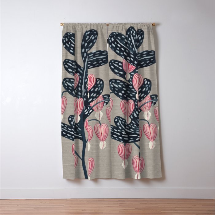 Bleeding Heart Flower Drawing Window Curtain Gallery Image 3