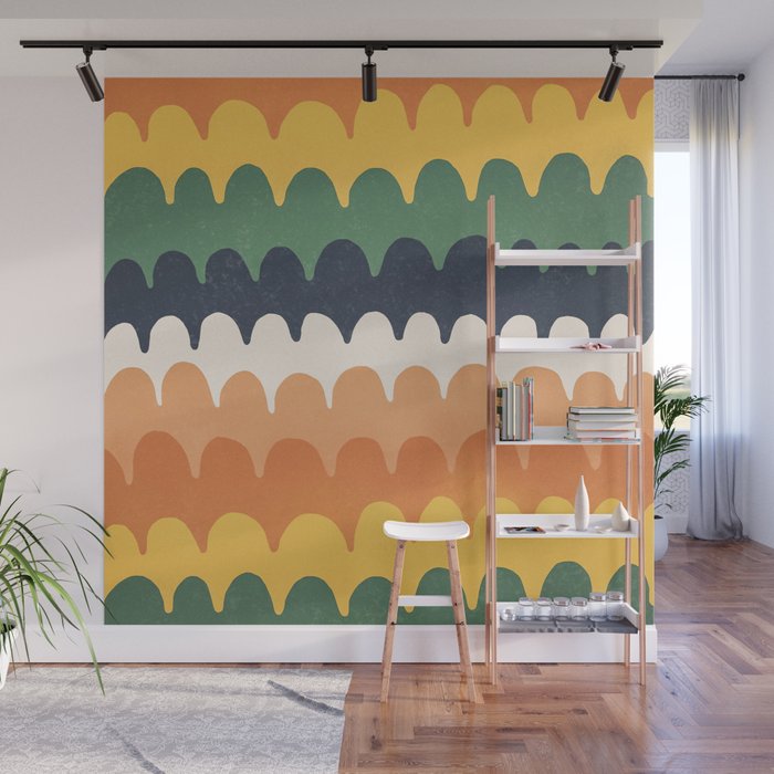 Wavy Doodles Pattern Wall Mural Gallery Image 1