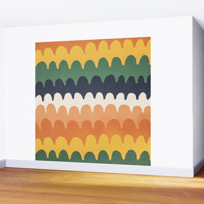 Wavy Doodles Pattern Wall Mural Gallery Image 2