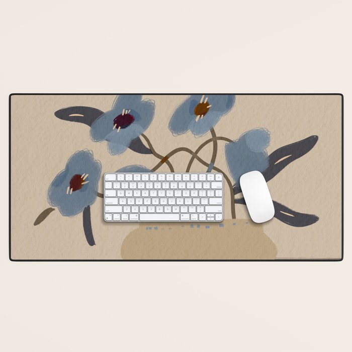 decorative flowers in a vase Desk Mat Gallery Image 1