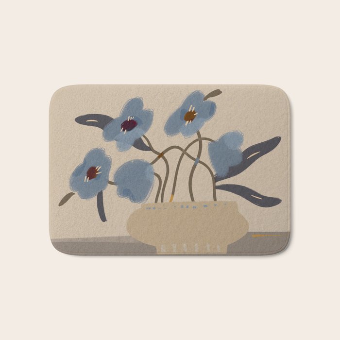 decorative flowers in a vase Bath Mat Gallery Image 1