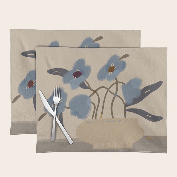decorative flowers in a vase Placemat Gallery Image 1