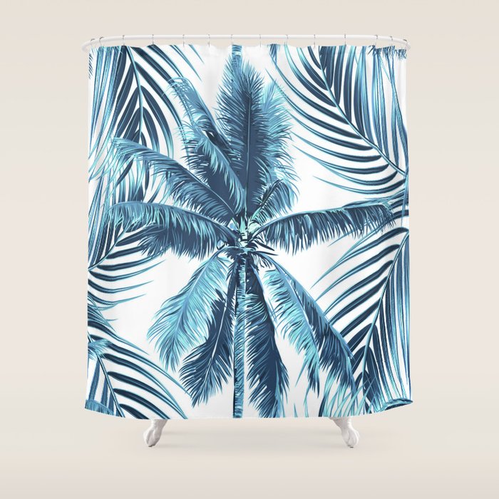 South Pacific palms II - oceanic Shower Curtain Gallery Image 1