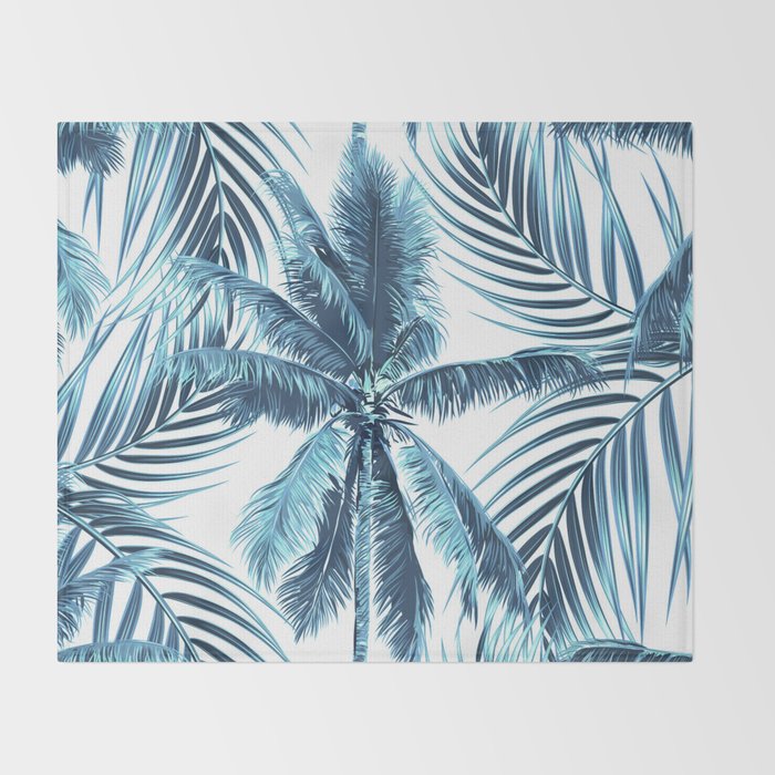 South Pacific palms II - oceanic Throw Blanket Gallery Image 2