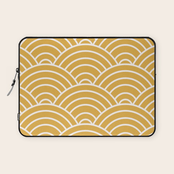 Sunshine Yellow Wave Pattern Laptop Sleeve Gallery Image 1