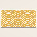 Sunshine Yellow Wave Pattern Desk Mat Gallery Image 3
