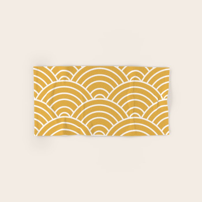 Sunshine Yellow Wave Pattern Bath Towel Gallery Image 1