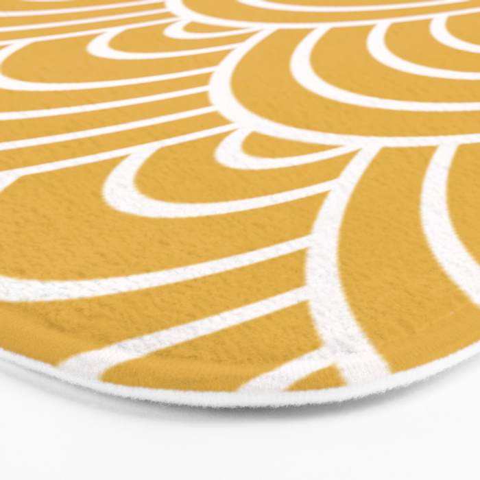 Sunshine Yellow Wave Pattern Bath Mat Gallery Image 3