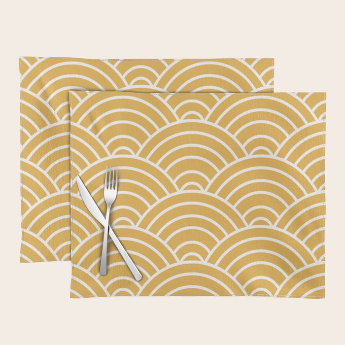 Sunshine Yellow Wave Pattern Placemat Gallery Image 1