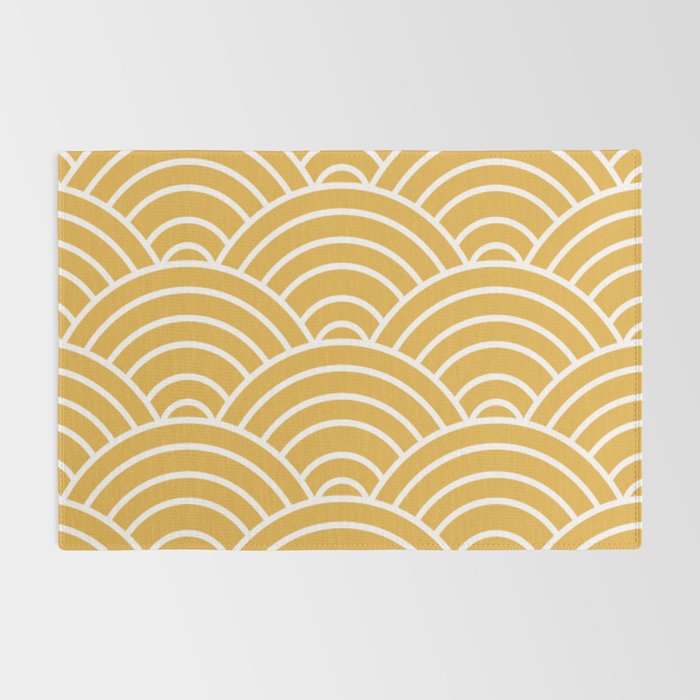 Sunshine Yellow Wave Pattern Rug Gallery Image 2