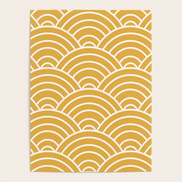 Sunshine Yellow Wave Pattern Poster Gallery Image 1