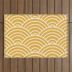 Sunshine Yellow Wave Pattern Outdoor Rug Gallery Image 1