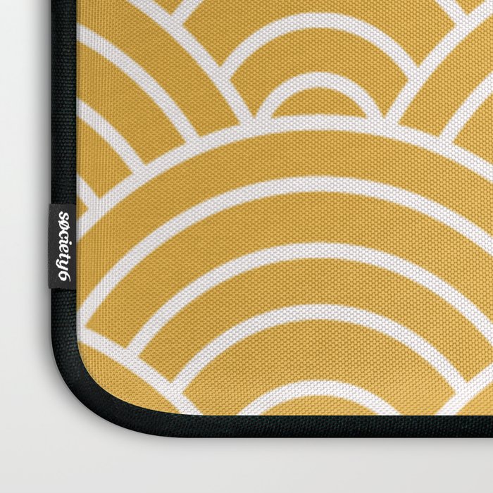 Sunshine Yellow Wave Pattern Laptop Sleeve Gallery Image 3
