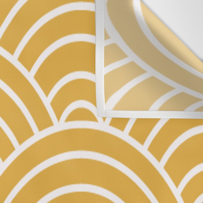 Sunshine Yellow Wave Pattern Wall Tapestry Gallery Image 3