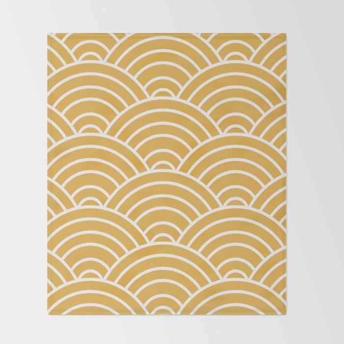 Sunshine Yellow Wave Pattern Throw Blanket Gallery Image 2