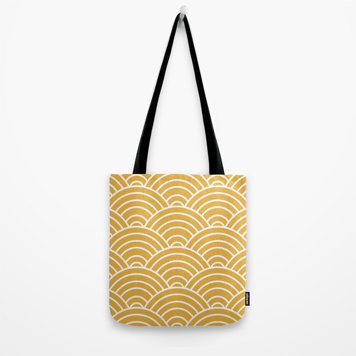 Sunshine Yellow Wave Pattern Tote Bag Gallery Image 2