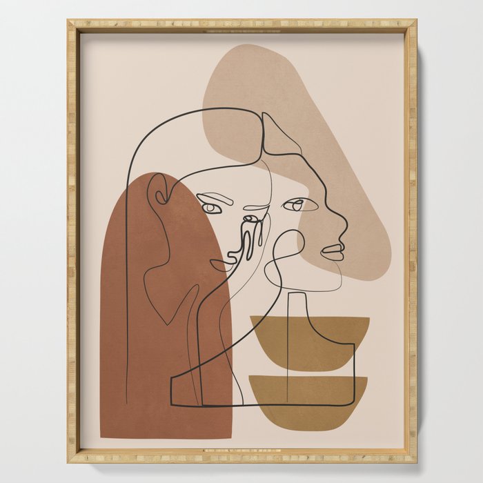 Abstract Faces 5  Serving Tray Gallery Image 1