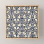 William Morris Vintage Pimpernel Dark Blue & Cream Mini Art Print Gallery Image 1