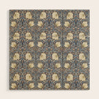 William Morris Vintage Pimpernel Dark Blue & Cream Wood Wall Art Gallery Image 1