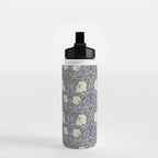 William Morris Vintage Pimpernel Dark Blue & Cream Water Bottle Gallery Image 2