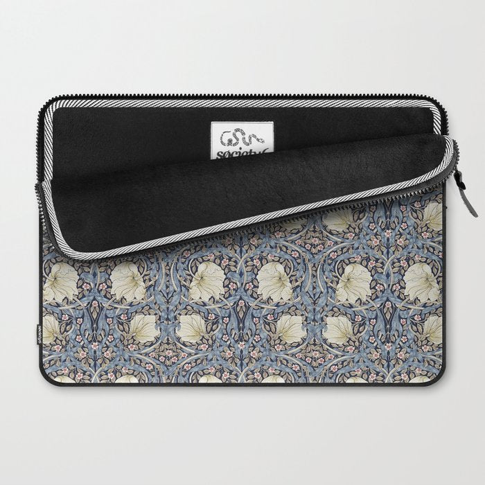 William Morris Vintage Pimpernel Dark Blue & Cream Laptop Sleeve Gallery Image 2