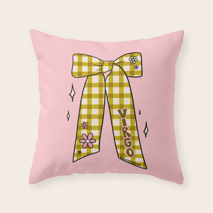 Virgo Bow Throw Pillow Gallery Image 6