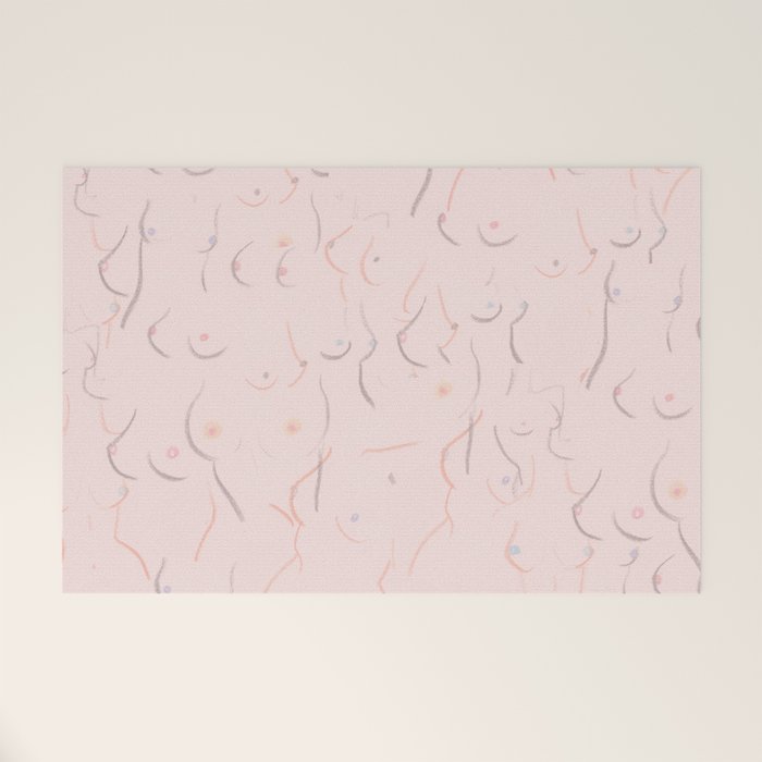 Breasts in Millennial Pink Welcome Mat