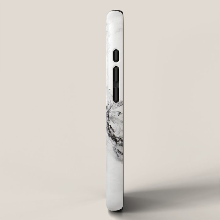 White Faux Marble Texture iPhone Case Gallery Image 2