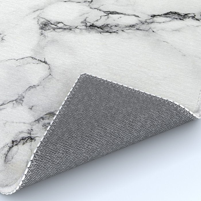White Faux Marble Texture Rug Gallery Image 4