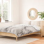 White Faux Marble Texture Duvet Cover Gallery Image 2