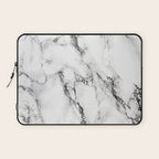 White Faux Marble Texture Laptop Sleeve Gallery Image 1