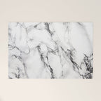 White Faux Marble Texture Welcome Mat Gallery Image 1
