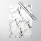 White Faux Marble Texture Wrapping Paper Gallery Image 1