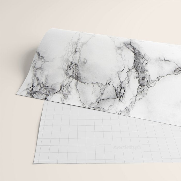 White Faux Marble Texture Wrapping Paper Gallery Image 2