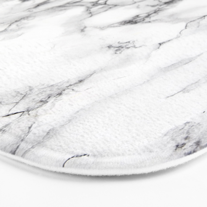White Faux Marble Texture Bath Mat Gallery Image 3