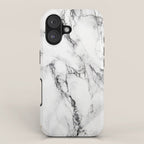 White Faux Marble Texture iPhone Case Gallery Image 1