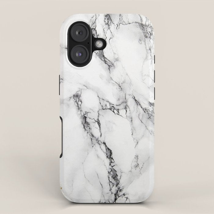 White Faux Marble Texture iPhone Case Gallery Image 1