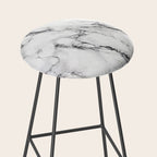 White Faux Marble Texture Stool Gallery Image 2