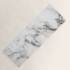 White Faux Marble Texture Yoga Mat Gallery Image 1