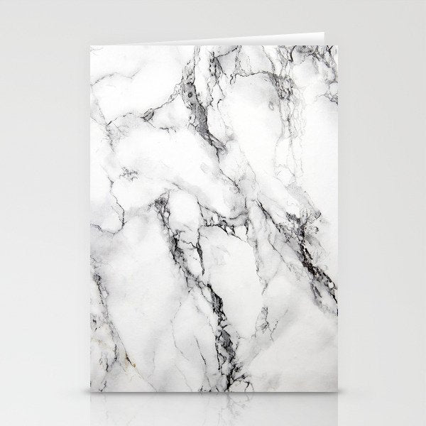 White Faux Marble Texture Stationery Card Gallery Image 2