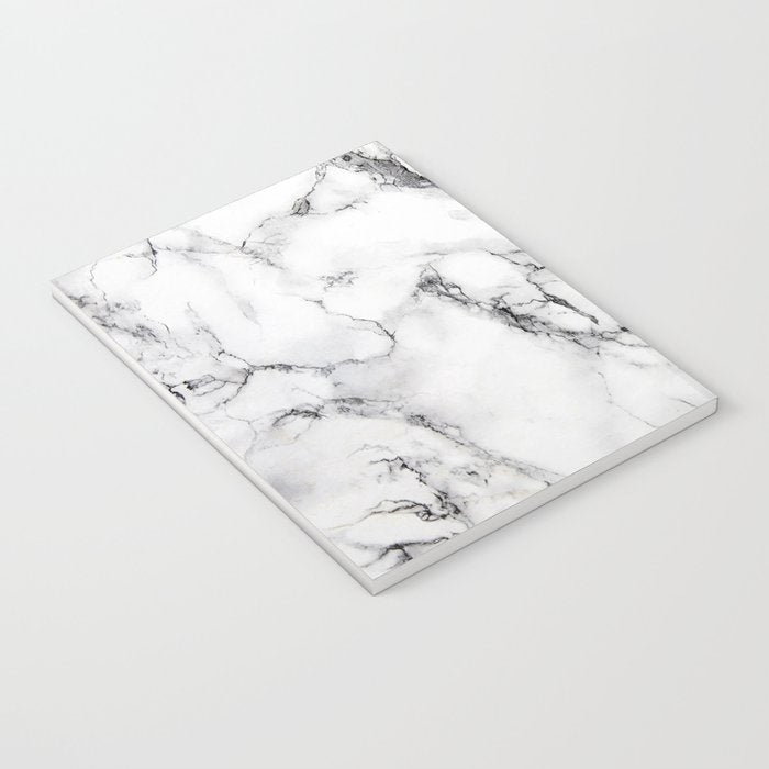 White Faux Marble Texture Notebook Gallery Image 3