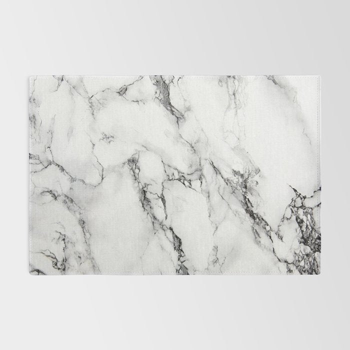 White Faux Marble Texture Rug Gallery Image 2