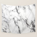 White Faux Marble Texture Wall Tapestry Gallery Image 4