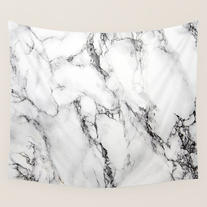 White Faux Marble Texture Wall Tapestry Gallery Image 4
