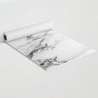 White Faux Marble Texture Yoga Mat Gallery Image 2