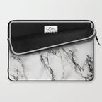 White Faux Marble Texture Laptop Sleeve Gallery Image 2