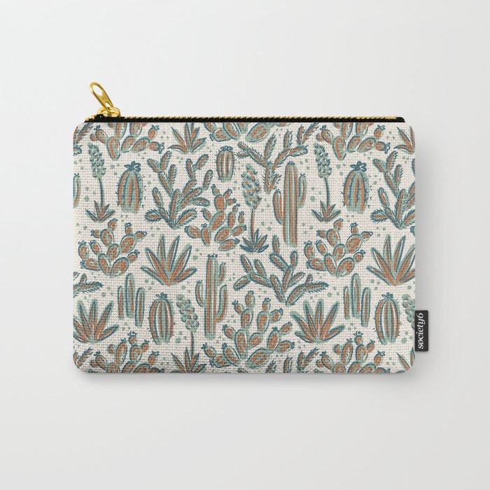 Cactus Desert - sage and copper Carry All Pouch Gallery Image 1