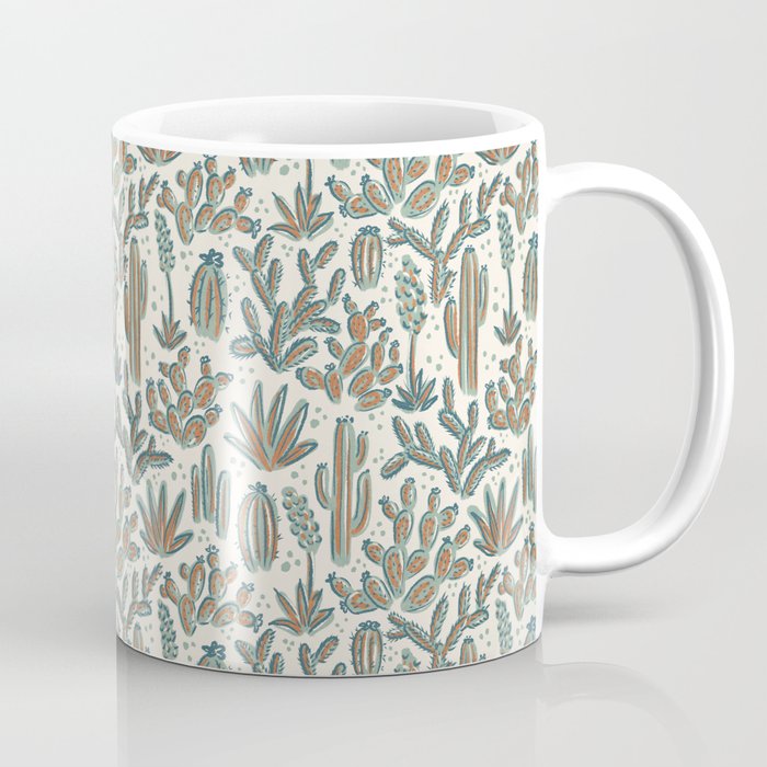 Cactus Desert - sage and copper Coffee Mug Gallery Image 1